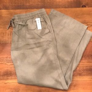 Old Navy Wide Leg Linen Khaki Pants